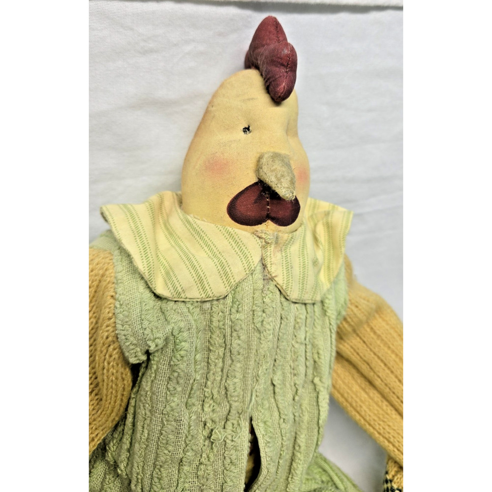 Sage County Mercantile Cat & Chicken Dolls Cloth Shelf Sitters Set Of 2 - Picture 13 of 13